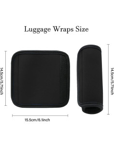 2 Fundas para Mangos de Equipaje Jcpmcxs Neopreno Negro 2