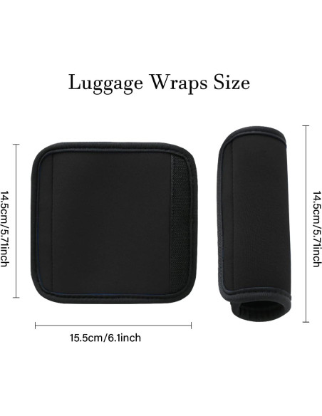 2 Fundas para Mangos de Equipaje Jcpmcxs Neopreno Negro