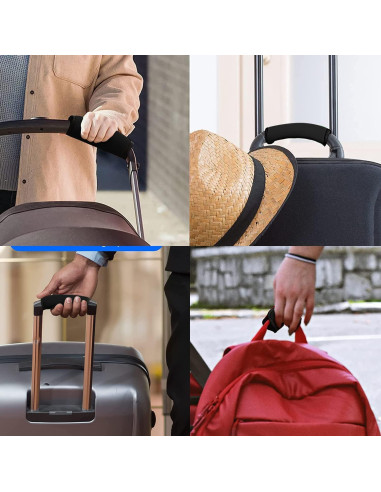 2 Fundas para Mangos de Equipaje Jcpmcxs Neopreno Negro