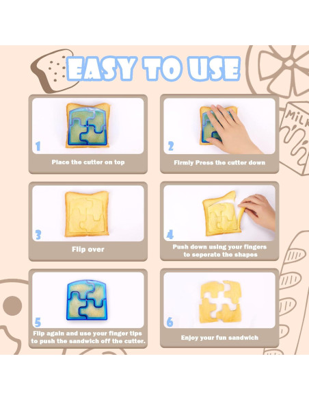 Kit de Cortadores de Sándwich FUNGYAND - 10 Cortadores, 4 Frutas, 25 Palillos