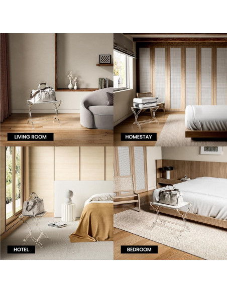 Soporte de Equipaje Acrílico Byingo Plegable 22,68-45,36 kg