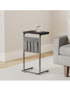 Mesa lateral en forma de C Vantic, roble ennegrecido 71 cm 2