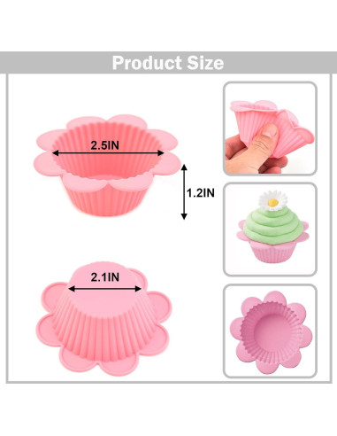 24 Forros de Silicona Reutilizables LGQUK para Muffin