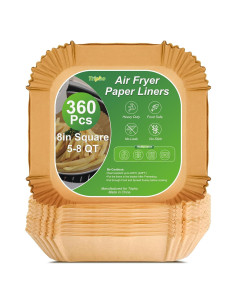 360 Pcs Papel Pergamino 20 cm Tripho para Freidora de Aire