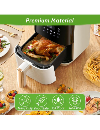 360 Pcs Papel Pergamino 20 cm Tripho para Freidora de Aire