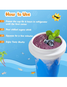 Taza Slushy Tgosomt Azul 330ml Hacedor de Helado Mágico 2