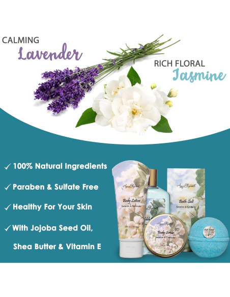 Cesta de Spa Aqua Elegante - Set de Baño Jazmín y Lavanda Cesta de Spa Aqua Elegante - Set de Baño Jazmín y Lavanda