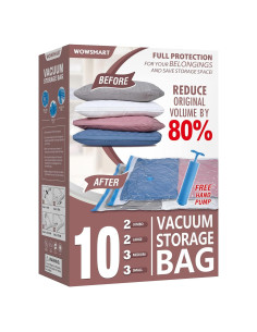 10 Bolsas de Almacenamiento al Vacío WOWSMART con Bomba