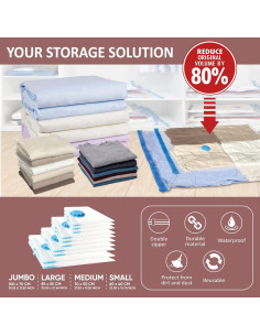 10 Bolsas de Almacenamiento al Vacío WOWSMART con Bomba 2