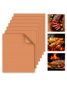 WIBIMEN Alfombrillas para Parrilla 7pcs Antiadherente 40x33cm