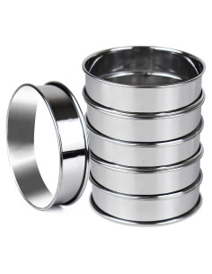 Juego de 6 Anillos para Muffin AIDOIT 10.5 cm Acero Inoxidable