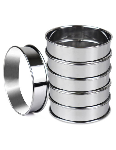 Juego de 6 Anillos para Muffin AIDOIT 10.5 cm Acero Inoxidable