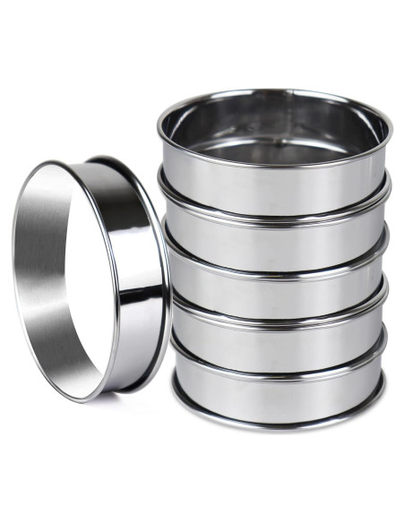 Juego de 6 Anillos para Muffin AIDOIT 10.5 cm Acero Inoxidable