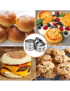 Juego de 6 Anillos para Muffin AIDOIT 10.5 cm Acero Inoxidable 2