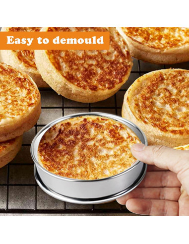 Juego de 6 Anillos para Muffin AIDOIT 10.5 cm Acero Inoxidable