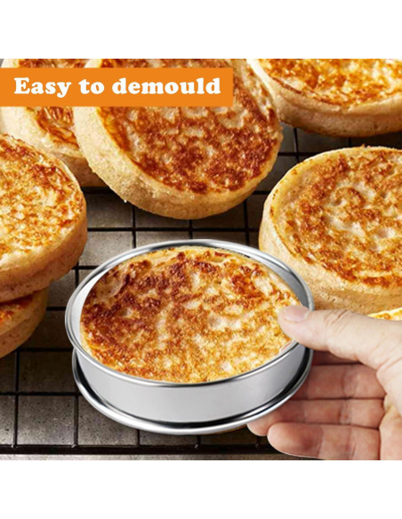 Juego de 6 Anillos para Muffin AIDOIT 10.5 cm Acero Inoxidable