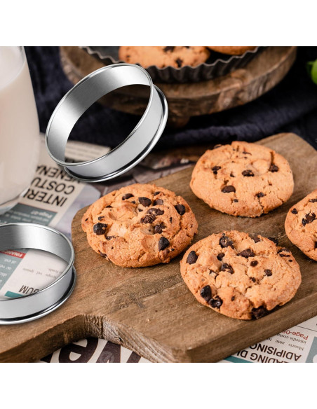Juego de 6 Anillos para Muffin AIDOIT 10.5 cm Acero Inoxidable
