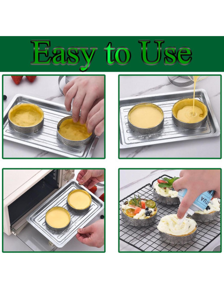 12 Anillos para Tartas Perforados DATANYA 8 cm Acero Inoxidable