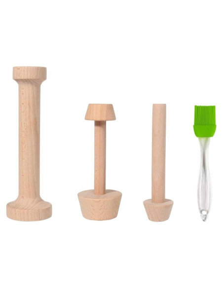 Juego de Prensadores de Tartas de Madera BRYHZKCM Set de 4
