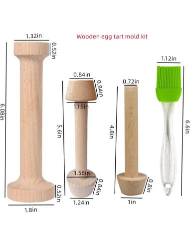 Juego de Prensadores de Tartas de Madera BRYHZKCM Set de 4