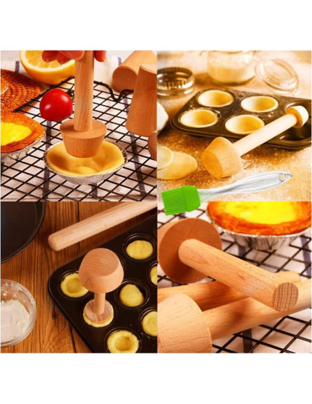 Juego de Prensadores de Tartas de Madera BRYHZKCM Set de 4