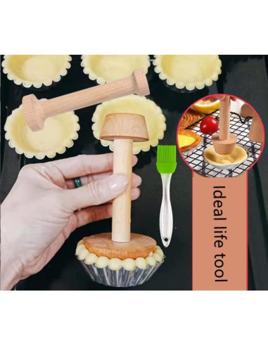 Juego de Prensadores de Tartas de Madera BRYHZKCM Set de 4