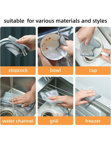 5 Paños de Cocina DyPinYise de Alambre 20x20 cm