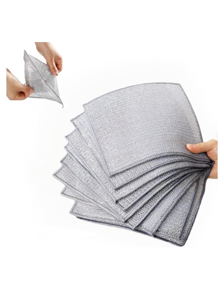 15 Paños de Limpieza de Alambre Sqsxgz 19x19 cm Reutilizables