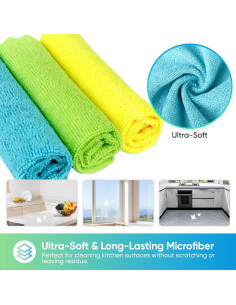 Paquete de 24 Paños de Microfibra HOMEXCEL 27x22 cm 2