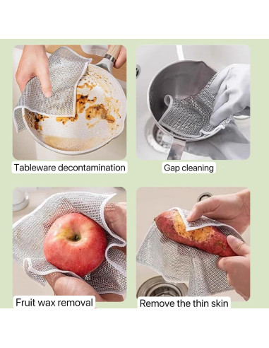 15 Paños de Limpieza de Alambre Sqsxgz 19x19 cm Reutilizables