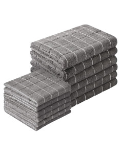 Juego de Toallas de Cocina Microfibra Puomue 12 Piezas Gris