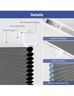 Persianas Celulares Allesin Blackout 34x64 cm Sin Cuerda 2