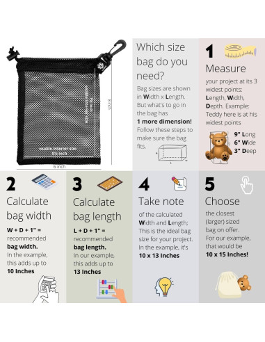 Bolsa de Malla con Cierre Palterwear Set de 4 Multiuso