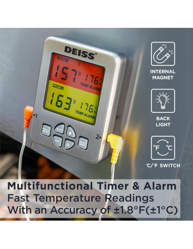 Termómetro de Carne Bluetooth Deiss PRO Digital 2 Probetas