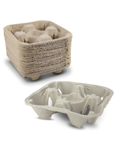 Porta Bebidas de Fibra de Pulpa MT Products 4 Tazas 25 Pcs