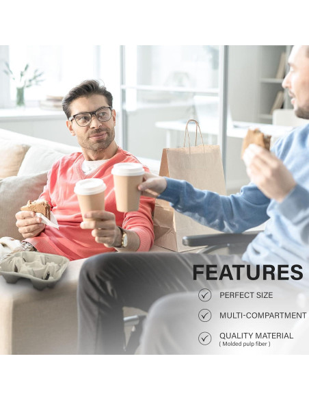 Porta Bebidas de Fibra de Pulpa MT Products 4 Tazas 25 Pcs