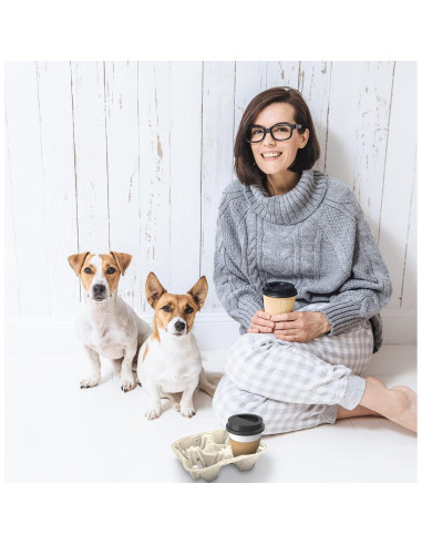 Porta Bebidas de Fibra de Pulpa MT Products 4 Tazas 25 Pcs