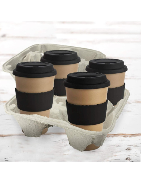 Porta Bebidas de Fibra de Pulpa MT Products 4 Tazas 25 Pcs