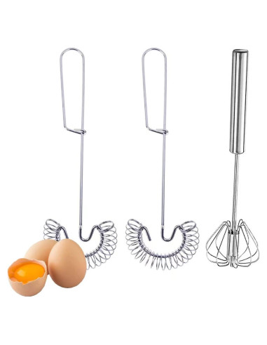 Set de 3 batidores de huevo KuuGuu de acero inoxidable
