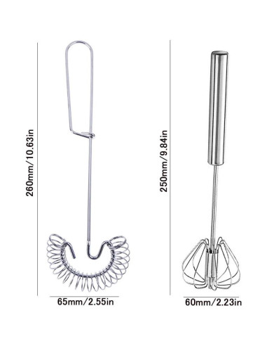Set de 3 batidores de huevo KuuGuu de acero inoxidable