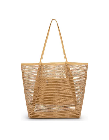 Bolsa de Playa de Malla Iioscre Caqui 45,72x35,56cm