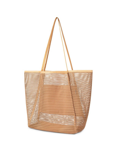 Bolsa de Playa de Malla Iioscre Caqui 45,72x35,56cm