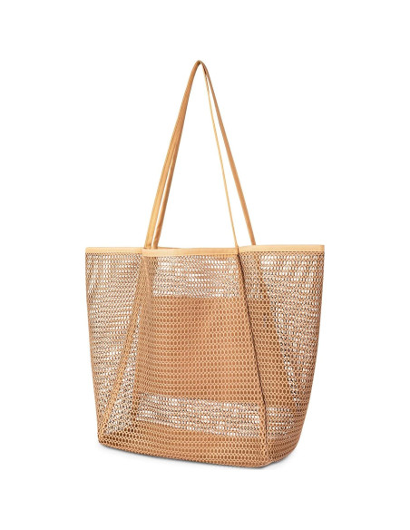 Bolsa de Playa de Malla Iioscre Caqui 45,72x35,56cm