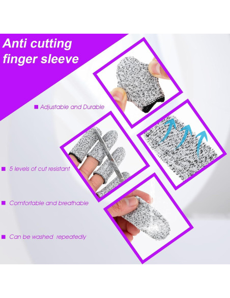 20 Protectores de Dedos Anticorte HPPE Reutilizables 5.8cm