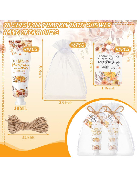 48 Sets de Crema de Manos Otoñal Dansib - Calabaza Floral 48 Sets de Crema de Manos Otoñal Dansib - Calabaza Floral