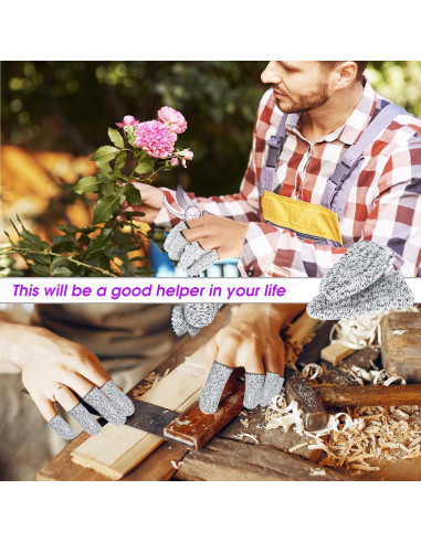 20 Protectores de Dedos Anticorte HPPE Reutilizables 5.8cm