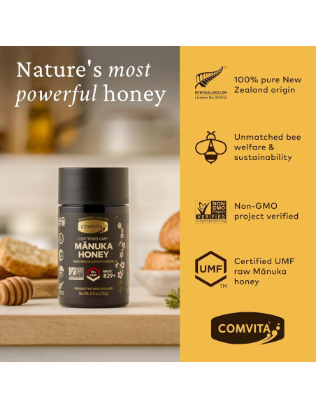 Miel de Manuka Cruda Comvita UMF 20+ 250g Pura Nueva Zelanda