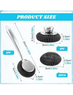 Juego de Cepillos de Acero Inoxidable Tookie - 2 Piezas 2