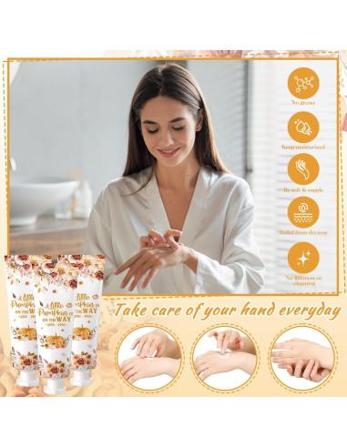 48 Sets de Crema de Manos Otoñal Dansib - Calabaza Floral