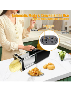 Cortador de Papas Fritas Eléctrico Fstcrt 3.29 kg Acero Inoxidable 2